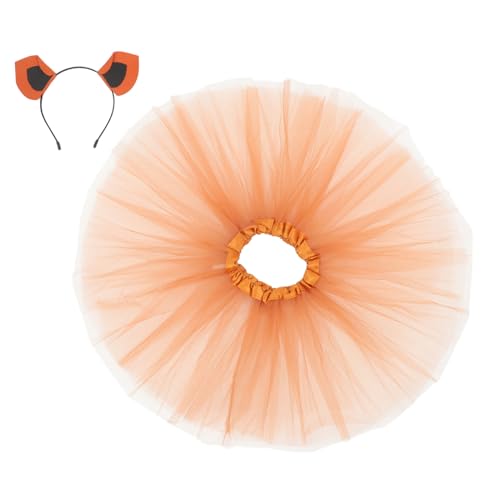 SAFIGLE 1Satz Tüllrock mit Tiermotiv und Stirnband Tier Cosplay Kostümset für Tierohr Stirnband für Partys und Halloween von SAFIGLE