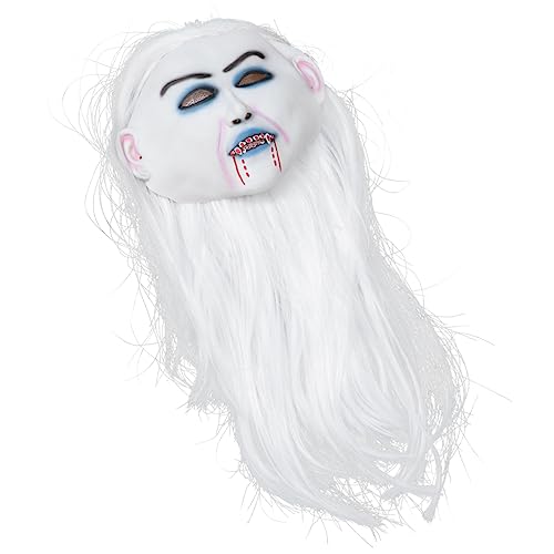 SAFIGLE 1Stk Weiß haarige weibliche Geister maske halloween horror kostüme horror kostüme halloween halloweenkostüme gruselmaske Emulsion Vollgesichtsmaske Geistermaske Kleidung Requisiten von SAFIGLE