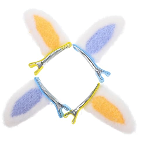 SAFIGLE 2 Paare Hasenohren Haarklammern für Mädchen Weiche Plüsch Haarspangen Niedlicher Haarschmuck Komfortabel und Leicht Frühling accessoires von SAFIGLE