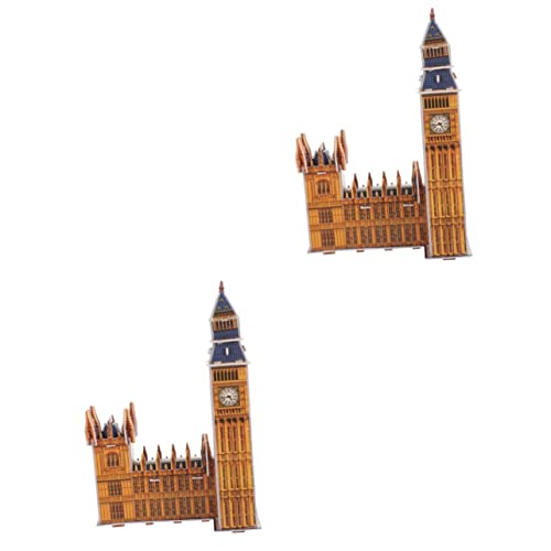 SAFIGLE 2 Sätze -Puzzle London-England-Figur Rätsel für Erwachsene Lernspielzeug Puzzle für Kinder Diorama Puzzles für Kinder Papierpuzzle Bauen Erwachsene rätseln dreidimensional von SAFIGLE