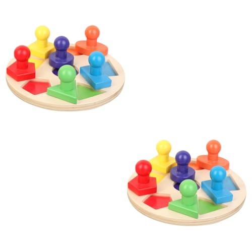 SAFIGLE 2 Sätze Geometrisches Holzspielzeug Baby-Puzzle Kidcraft-spielset Holzpuzzle Baby Kind Ostern Geschenk Spielzeug Für Kinder Rätsel Lehrmittel Kleinkind Schmecken Hölzern von SAFIGLE