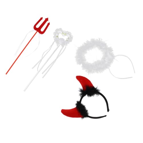 SAFIGLE 2 Sätze Haarschmuck mit Teufelshörnern und Engelsflügeln für Cosplay Rollenspiel und Kostümpartys Leicht und Bequem für Auftritte und Fotoshootings von SAFIGLE