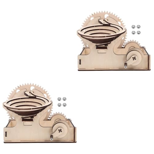 SAFIGLE 2 Sätze Puzzle-Spielzeug aus Holz Kinderspielzeug Modelle Spielzeuge Rätsel Murmelbahn-Puzzle Führen Sie EIN Puzzle-Labyrinth-Spielzeug aus Handkurbel Labyrinth-Kugel 3D Stahl von SAFIGLE
