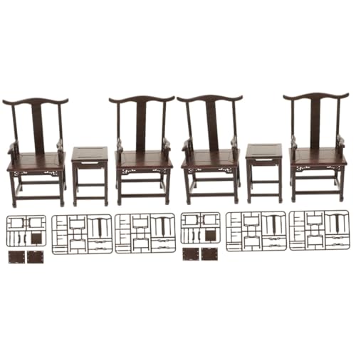 SAFIGLE 2 Sätze Simulationstisch und Stuhl Kindertisch und Stühle Vintage-Sessel-Puzzle Kinderspielzeug Rätsel Spielzeuge Montage Sessel Form Spielhausmöbel klassisch Schimmel Taishi-Stuhl von SAFIGLE