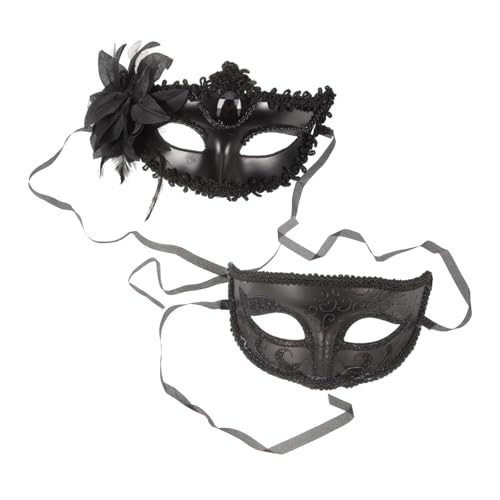 SAFIGLE 2 Stck. Venezianische Halbgesichts Masken aus Kunststoff und Stoff Kreative Maskerade Masken für Halloween Karneval Cosplay Party Geeignet für Damen und Herren Teiliges SAFIGLE 2 Stck. Venezianische Halbgesichts Masken aus Kunststoff und Stoff Kreative Maskerade Masken für Halloween Karneval Cosplay Party Geeignet für Damen und Herren Teiliges von SAFIGLE