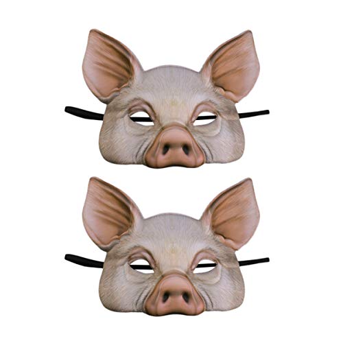 SAFIGLE 2 Stk Schweinemasken Blutige Halbe Gesichtsmaske Schweinelatex Halloween-tierschwein Stimmwechsler Für Erwachsene Halbmaske -cosplay-maske Horrormasken Kleidung Kind Emulsion von SAFIGLE