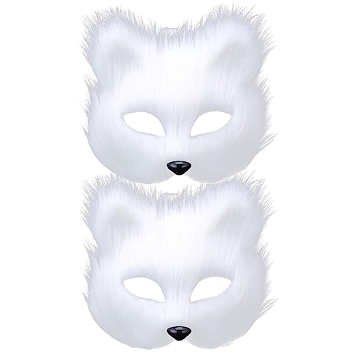 SAFIGLE 2 StüCk Fuchs Maske PlüSch Halbmaske Weiß – Karneval, Cosplay, KostüM Accessoire FüR Maskerade Und Party White Fox Black Mask Furry Mask SAFIGLE 2 StüCk Fuchs Maske PlüSch Halbmaske Weiß – Karneval, Cosplay, KostüM Accessoire FüR Maskerade Und Party White Fox Black Mask Furry Mask von SAFIGLE
