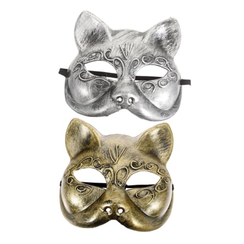 SAFIGLE 2 Stück Fuchs Halbmaske Dekorative Tiermaske für Karneval Halloween und Cosplay Verstellbare Elastische Trageband Niedliches Design für Partys und Kostüme von SAFIGLE