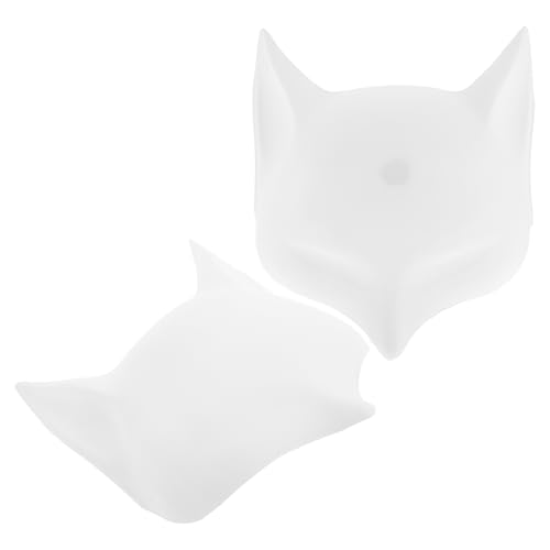 SAFIGLE 2 Stück Fuchsgesicht Handgezeichnete Maske Bemalbare Tiermaske Gesichtsmaske Fuchsmasken Maskenbasis Blankomasken Fuchs Halbmasken Schlichte Maske Halloweenmasken Tiermasken von SAFIGLE