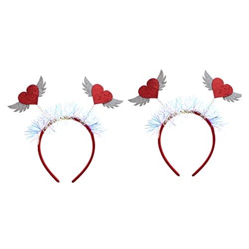 SAFIGLE 2 Stück Glitzer Haarreif mit Herzform Valentinstag Kopfschmuck für Damen Accessoire für Partys und Festlichkeiten Bequem und Leicht für Ganzen Tag von SAFIGLE