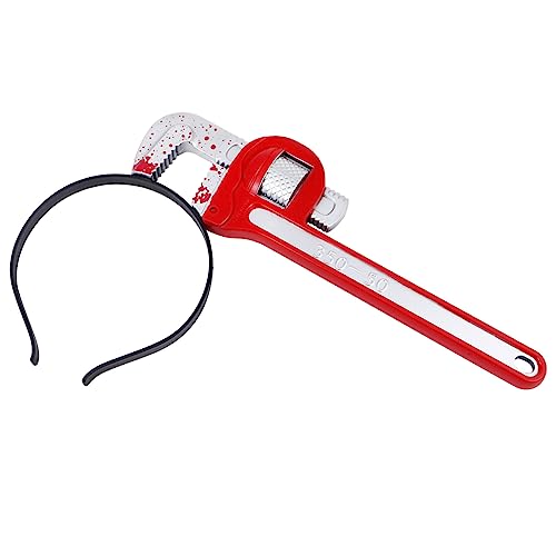 SAFIGLE 2 Stück Halloween Haarreif Gruselige Wrench Hair Hoop Party Trick Props Realistischer Blutverschmierter Kopfschmuck für Karneval Cosplay Fasching Unvergessliche Horror Deko von SAFIGLE