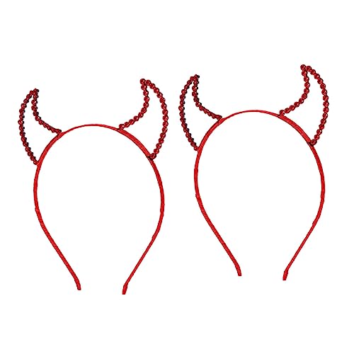 SAFIGLE 2 Stück Halloween Haarreif mit Roten Strass Teufelshörnern Auffälliger Kopfschmuck für Cosplay Party Karneval Bequem und Tragbar für Damen und Herren SAFIGLE 2 Stück Halloween Haarreif mit Roten Strass Teufelshörnern Auffälliger Kopfschmuck für Cosplay Party Karneval Bequem und Tragbar für Damen und Herren von SAFIGLE