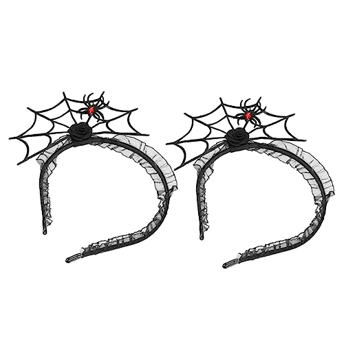 SAFIGLE 2 Stück Halloween Haarreif mit Spinnennetz Design Gruseliges Kostümaccessoire für Halloween Partys Maskerade Bühnenauftritte Geeignet für Damen von SAFIGLE