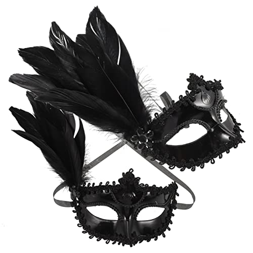 SAFIGLE 2 Stück Karnevalsmaske Maskerade Rave-Maske Maskendekor Party-Maske Kostüm halloween masken halloweenmaske opmasken Cosplay -Requisiten Festival-Masken für Erwachsene Plastik Black von SAFIGLE