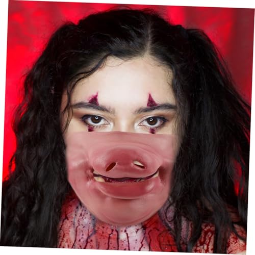 SAFIGLE 2 Stück Lustige Halbgesichtige Schweinenasen Masken mit Verstellbarem Gummiband Witzige Tiernase für Karneval Halloween Kostümparty Verkleidung und Faschingsspielspaß von SAFIGLE