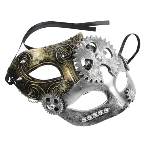 SAFIGLE 2 Stück Retro Steampunk Masquerade Masken mit Verstellbarem Band Leichte Atmungsaktive Masken für Damen für Karneval Fasching Halloween und Mottopartys von SAFIGLE