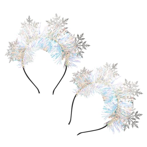 SAFIGLE 2 Stück Schneeflocken Haarschmuck Weihnachts Stirnband für Festliche Anlässe Haaraccessoires für Partys und Feiertage von SAFIGLE