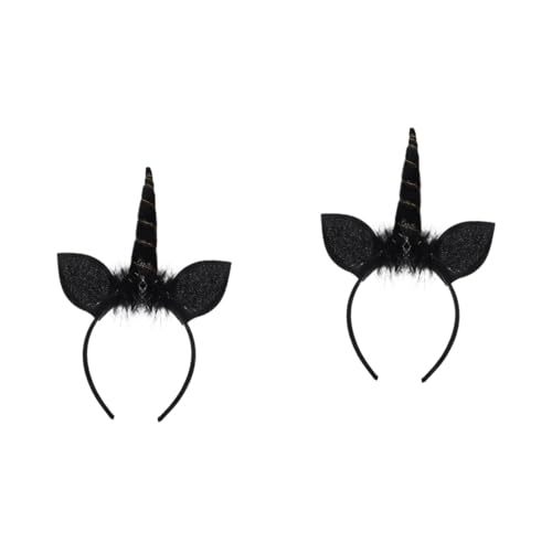 SAFIGLE 2 Stück Schwarzer Einhorn Haarreif Party Haarschmuck Cosplay Kopfband Leichtes Rutschfestes Accessoire für Mädchen Karneval Performance Fest SAFIGLE 2 Stück Schwarzer Einhorn Haarreif Party Haarschmuck Cosplay Kopfband Leichtes Rutschfestes Accessoire für Mädchen Karneval Performance Fest von SAFIGLE