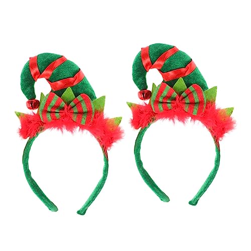 SAFIGLE 2 Stück Teiliges Deko Haarband Bunte Weihnachtsmütze Haarreifen Leichter Festival Kopfschmuck für Karneval und Party Langlebiges Material Komfortabel zu Tragen von SAFIGLE