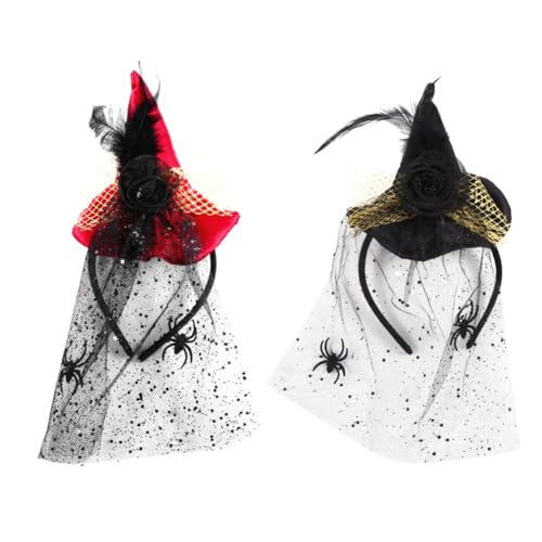 SAFIGLE 2 Stück Teiliges Halloween Hexen Haarreif mit Spinnen Schleier Leichtes und Design für Halloween Partys Kostümfeiern und Festliche Anlässe in Schwarz und Weinrot SAFIGLE 2 Stück Teiliges Halloween Hexen Haarreif mit Spinnen Schleier Leichtes und Design für Halloween Partys Kostümfeiern und Festliche Anlässe in Schwarz und Weinrot von SAFIGLE