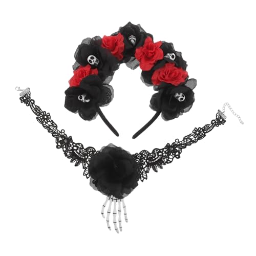 SAFIGLE 2 Stück Teiliges Halloween Zubehör Set für Erwachsene und Skull Haarreif und Knochenschmuck Leichtes Komfortables Schmuckset für Halloween Partys Cosplay und Gruselige Kostüme SAFIGLE 2 Stück Teiliges Halloween Zubehör Set für Erwachsene und Skull Haarreif und Knochenschmuck Leichtes Komfortables Schmuckset für Halloween Partys Cosplay und Gruselige Kostüme von SAFIGLE