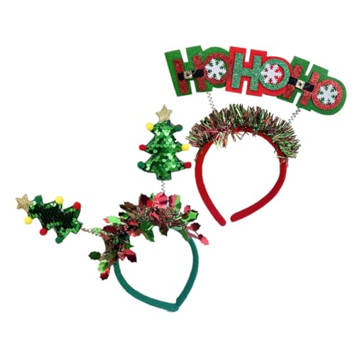 SAFIGLE 2 Stück Teiliges Weihnachts Haarband aus Weichem Material Rutschfestes Party Accessoire für Mädchen Festliches Stirnband mit Einzigartigem Design Geeignet für Weihnachten von SAFIGLE