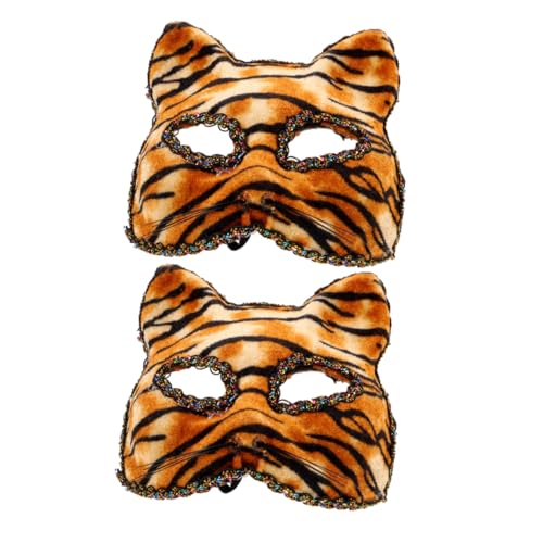 SAFIGLE 2 Stück Tigermaske Tier Cosplay Tiermasken Halloween Cosplay Maske Kostümmaske Karnevalsmaske Herren Tiermaske Für Cosplay Tiermaske Für Kostümparty Kunststoff von SAFIGLE