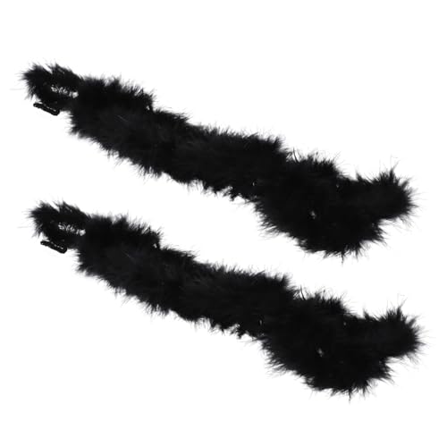 SAFIGLE 2 Stück Türkei-Tops Federboa Für Festliche Federboa-Ornament Truthahn Flauschige Boa Festliche Federboa Grüne Boa Boas Für Party Weiße Boa Federboa Für Frauen Truthahnfedern Black von SAFIGLE