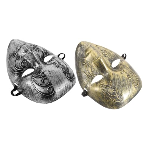 SAFIGLE 2 Stück Vintage Vollmaske für Halloween und Maskenbälle Retro Design Bequeme Kunststoffmaske mit Vollständiger Gesichtsbedeckung für Kostümpartys und Theateraufführungen von SAFIGLE