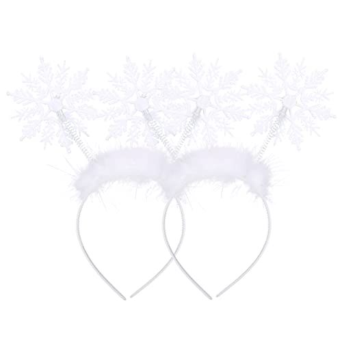 SAFIGLE 2 Stück Weihnachtlicher Haarreif Snowflake Design Kreativer Haarschmuck für Mädchen Cosplay und Party Bequemer Kopfschmuck für Festliche Anlässe und Bühnenauftritte von SAFIGLE
