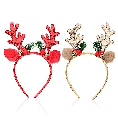 SAFIGLE 2 Stück Weihnachtliches Rentier Geweih Stirnband mit Glitzer Rentierkopf Haarreif für Damen Festliche Kopfbedeckung Weihnachten Party Karneval SAFIGLE 2 Stück Weihnachtliches Rentier Geweih Stirnband mit Glitzer Rentierkopf Haarreif für Damen Festliche Kopfbedeckung Weihnachten Party Karneval von SAFIGLE
