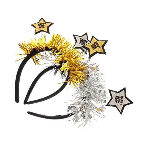 SAFIGLE 2 Stück Weihnachtliches Stirnband mit Fünfzackigen Sternen Glitzerndes Xmas Haarreif Zubehör Langlebig und Komfortabel Festlicher Kopfschmuck für Erwachsene Weihnachtsfeier und von SAFIGLE