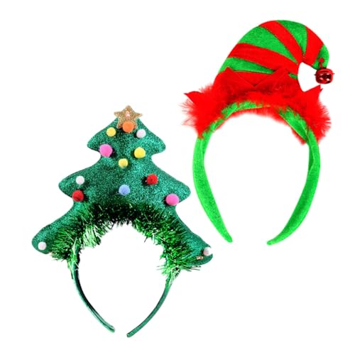 SAFIGLE 2 Stück Weihnachts Clown Haarreifen mit Glocken Festliche Kopfbedeckung für Cosplay Partys und Weihnachtsfeiern Zufällige Designs für Unvergessliche von SAFIGLE