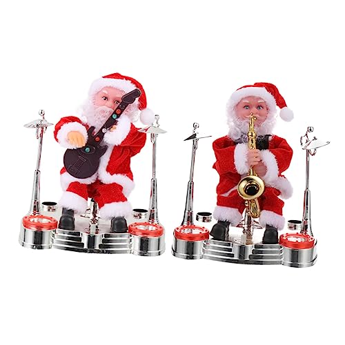 SAFIGLE 2St Weihnachtspuppe musikinstrumente Musical Instruments weichnachts Geschenke bescherung Weihnachten rot Saxophon Spielzeug elektronische Orgel schmücken Kind Dekorationen Plastik von SAFIGLE