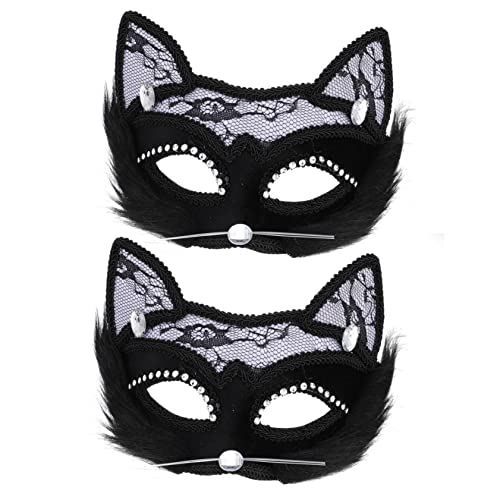 SAFIGLE 2 Stück katze gesichtsmaske halloween maske halloween-maske karneval masken Nachtclub Maske Katzenmasken Halloween-Augenmasken Halloween -Masken Gesichtsaccessoires Plüsch Black SAFIGLE 2 Stück katze gesichtsmaske halloween maske halloween-maske karneval masken Nachtclub Maske Katzenmasken Halloween-Augenmasken Halloween -Masken Gesichtsaccessoires Plüsch Black von SAFIGLE
