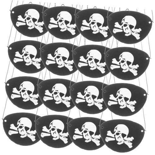 SAFIGLE 24 Stück Teiliges Halloween Cosplay Augenklappe mit Elastisches Band Vielseitiges Partyzubehör für Erwachsene für Piraten Geburtstags und Kostümpartys von SAFIGLE