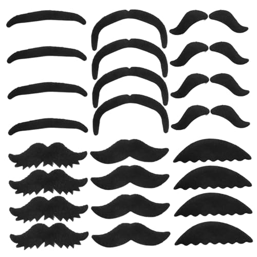 SAFIGLE 24St falscher Bart Reißzähne Gesichtsroller Bärte für Kostüme Schnurrbart-Aufkleber camoing Fake Beard Selbstklebender Bart Neuheit gefälschter Bart chemische Faser Black SAFIGLE 24St falscher Bart Reißzähne Gesichtsroller Bärte für Kostüme Schnurrbart-Aufkleber camoing Fake Beard Selbstklebender Bart Neuheit gefälschter Bart chemische Faser Black von SAFIGLE