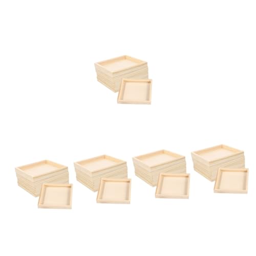 SAFIGLE 25 STK Holzpalette Holztablett quadratisches Tablett Bastelablagen Spielzeug Rätsel 3D-Puzzle-Aufbewahrungsschale 3D-Puzzle-Organizer hölzern Kunsthandwerk Produkt aus Holz von SAFIGLE