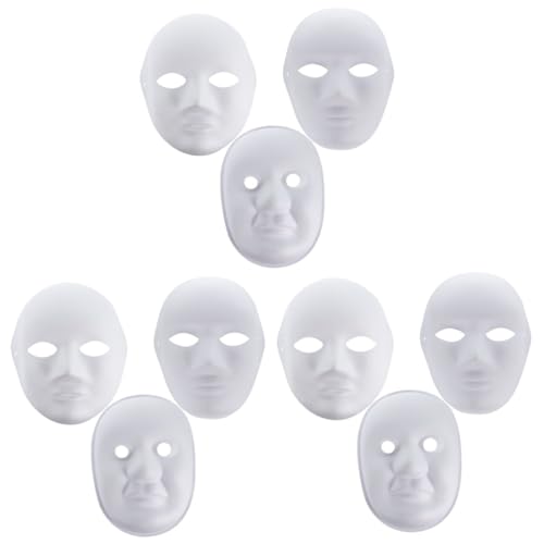 SAFIGLE 27 Stk leere Maske Silikonformwerkzeug Party voll Papier volles Gesicht Maskerade liefert Papiermaske für DIY Cosplay Requisiten Schimmel bilden Gesichtsmaske Weiß von SAFIGLE