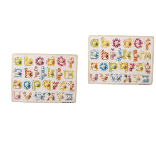 SAFIGLE Spielzeug 2St Puzzlespielzeug für Kinder Bildungsbriefe -Rätsel Hand-Auge-Koordinationstraining Alphabet-Puzzle Buchstaben-Puzzle Alphabettafel hölzern Lehrmittel Bambus Puzzles von SAFIGLE