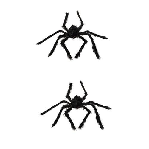 SAFIGLE 2St Plüschspinne Schwarze Spinne gruselige Spinnen gefälschte Spinnendekorationen Spielzeug Plüschtier Spukhaus-Requisite Halloween Requisiten falsche Spinne schmücken von SAFIGLE