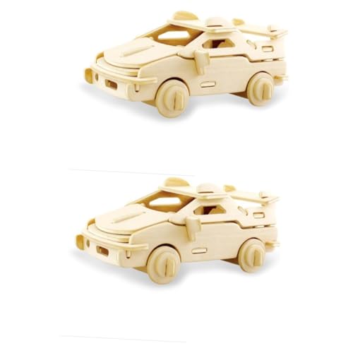 SAFIGLE 2St Kinderspielzeug 3D-Puzzle-Modell Auto-Baustein Lernspielzeug Autopuzzles für Erwachsene Modelle Spielzeuge 3D-Automodell Simulation Sportwagen hölzern Geschenk Bambus von SAFIGLE