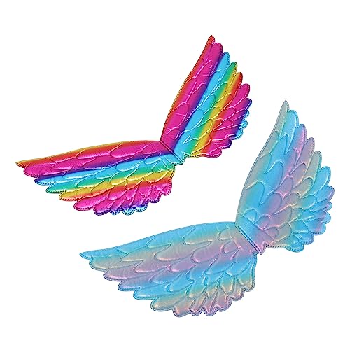 SAFIGLE 2Stücke Engelsflügel Kostüm Requisiten Farbiges Flügeldekor Für Cosplay Bühnenaufführungen Für Partys Karneval Hochwertiges Material von SAFIGLE