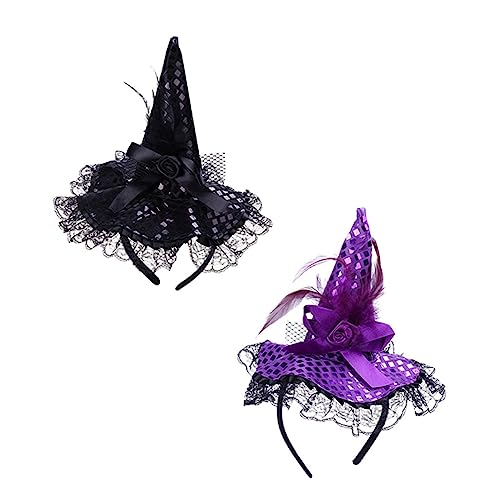 SAFIGLE 2Stücke Halloween Haarbänder für Erwachsene und Glitzernde Hexen Kopfbedeckung für Kostümparty Cosplay und Halloween Dekoration von SAFIGLE