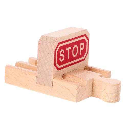SAFIGLE 2stücke Teiliges Holzspielzeug Zug Schienen Stop Track Für Eisenbahn Szenen Bildungszug Gleis Zubehör Für Fördert Motorik Und Gedächtnis von SAFIGLE