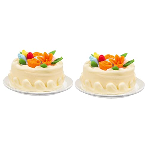SAFIGLE 2st Mini-Cupcakes Miniatur-kuchenspielzeug Künstlicher Nachtisch Küchenspielzeug Spielen Realistischer Kuchen Künstliche Nahrungsmodelle Mini-Kuchen Harz Gefälschtes Essen Vanille von SAFIGLE