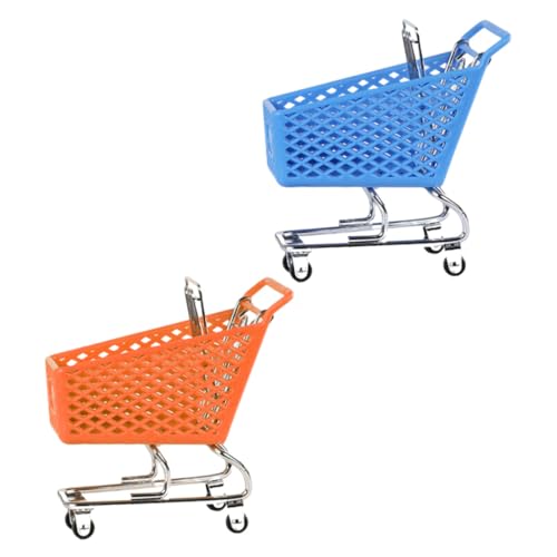 SAFIGLE 2st Warenkorb Mini-einkaufswagen Simulation Trolley-Modell Einkaufswagen Im Supermarkt Spielzeug Zum Aufbewahren Von Einkaufswagen Plastik Lebensmittel Kind Spielzeugzimmer von SAFIGLE