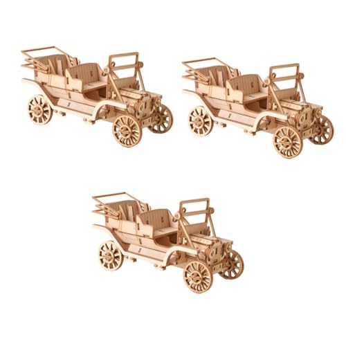 SAFIGLE 3 Sätze Autopuzzles für Erwachsene 3D-Holzmodellboot Spielzeug Zug Mikrorätsel Züge kinderpuzzles aus Holz 3D-Puzzles für Kinder Wagen Bahn Blöcke Eltern-Kind Bambus von SAFIGLE