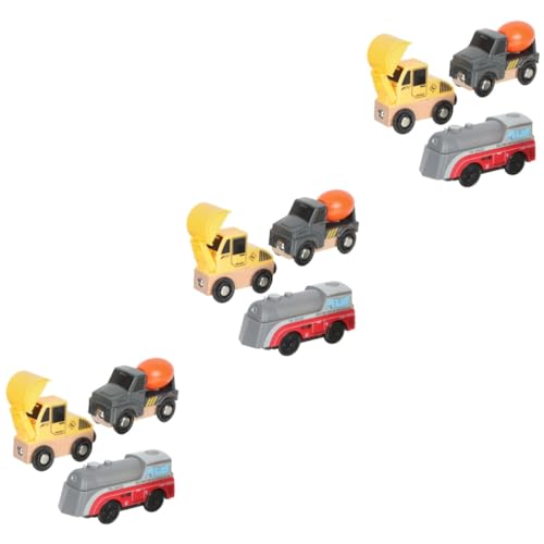 SAFIGLE 3 Sätze Baufahrzeug Spielset Aus Holz Puzzle-Spielzeug Kognitionsspielzeug Holzspielzeug Kleine Spielzeugautos Klassische Autos Wagen Elektroauto Kind Plastik von SAFIGLE