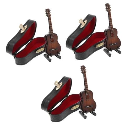 SAFIGLE 3 Sätze Gitarrenmodell Musikgeschenke Geschenk für Kinder Klassische Gitarre Classical Guitar Modelle Musikinstrumente Spielzeughaus dekor Mini-Gitarre Miniatur von SAFIGLE